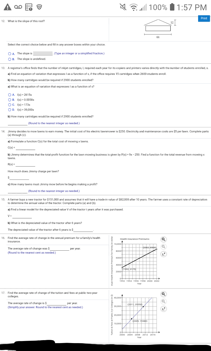 of the line in slope-intercept form. slope - 3, containing (7, 0)