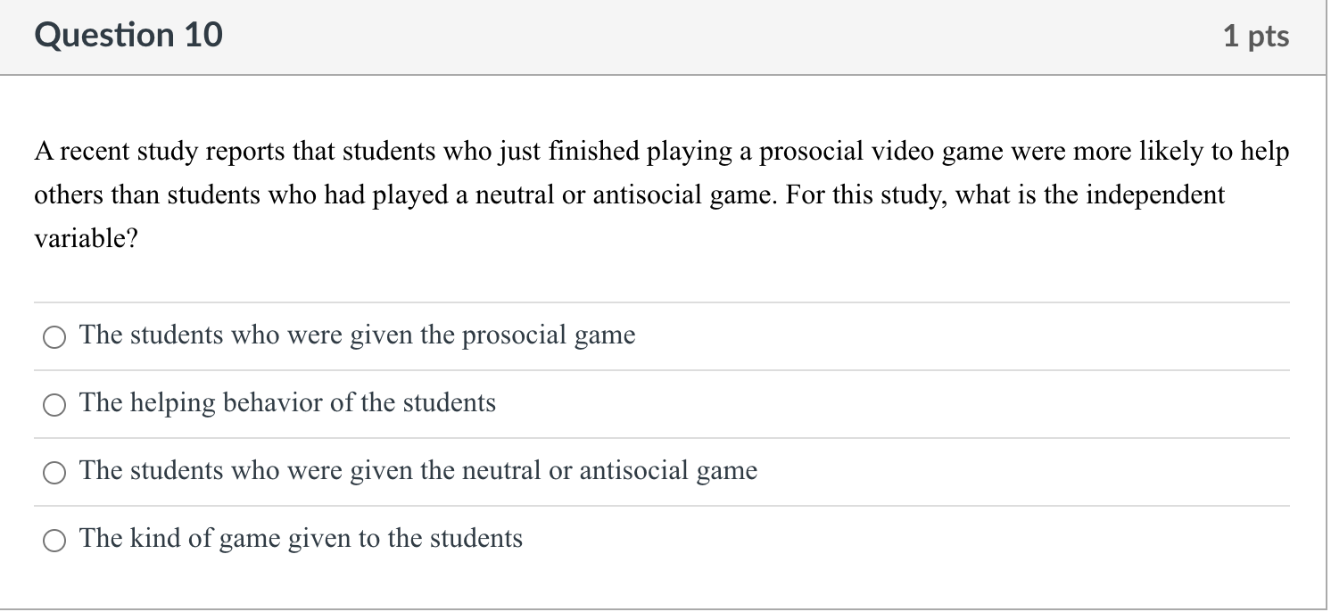 Inferential error 0 Sampling error Question 10 1 pts A recent study