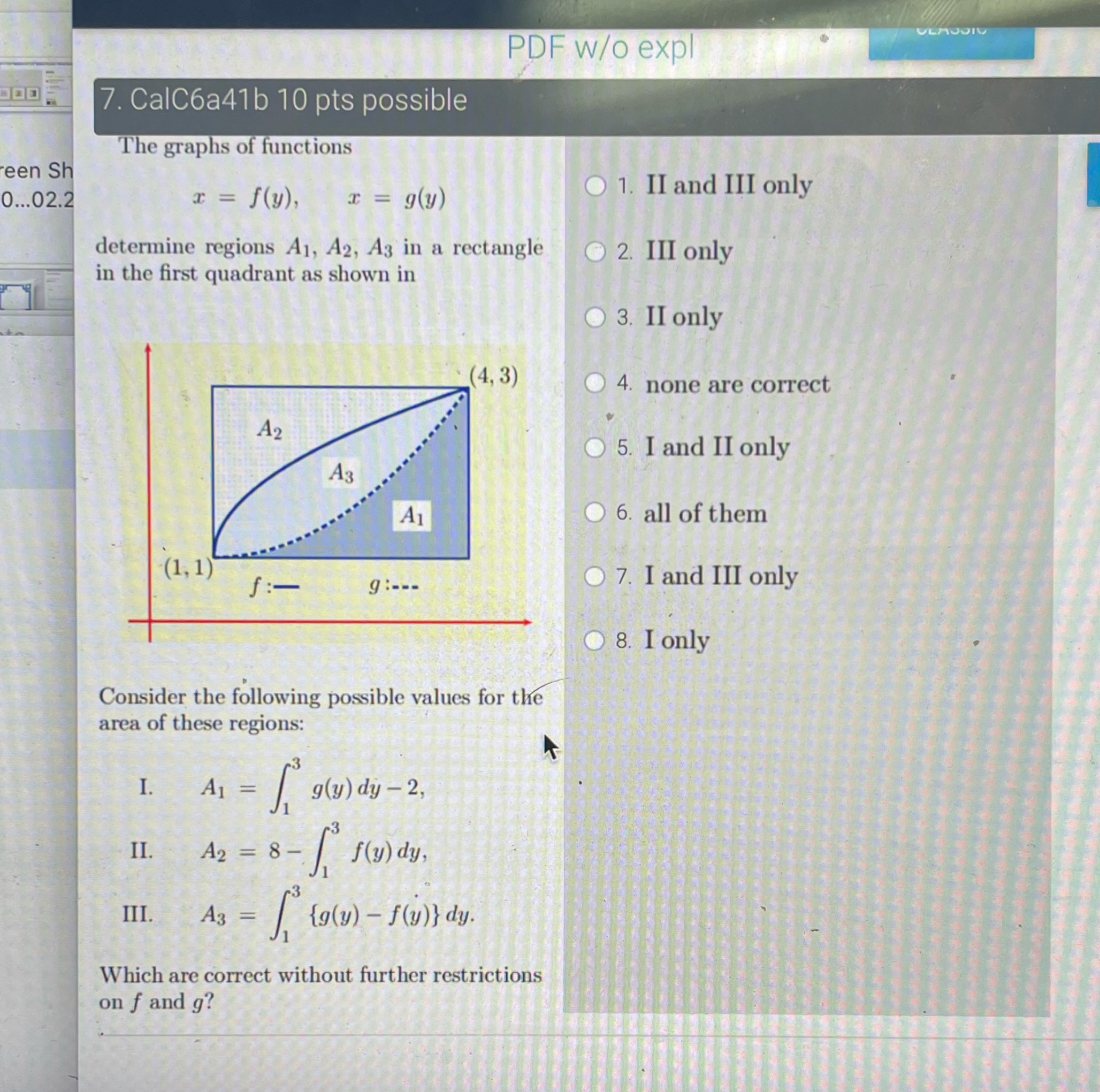 answer) VLADOIV PDF w/o expl 7. CalC6a41b 10 pts possible The graphs
