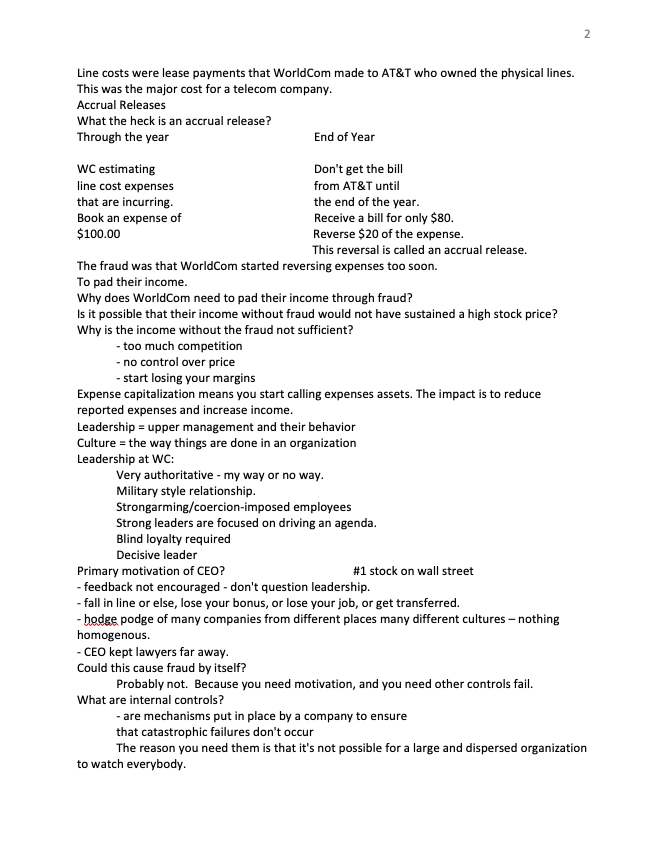 on the failure/success of each control.Indicate which internal controls contributed the most