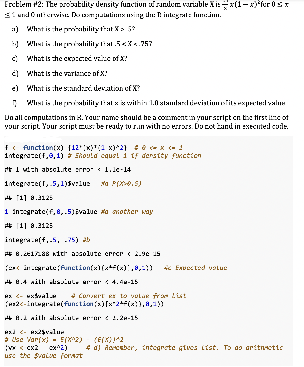 variable X is , x(1 - x) for 0 S x -