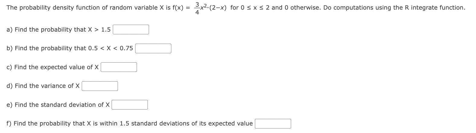 What is the probability that X > .5? b) What is the