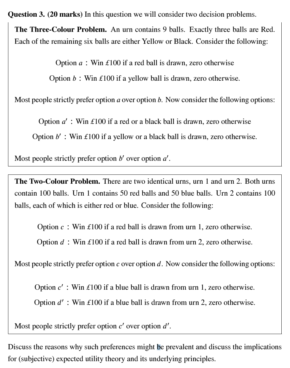  Quwtion 3. (20 marks) In this question we will consider two