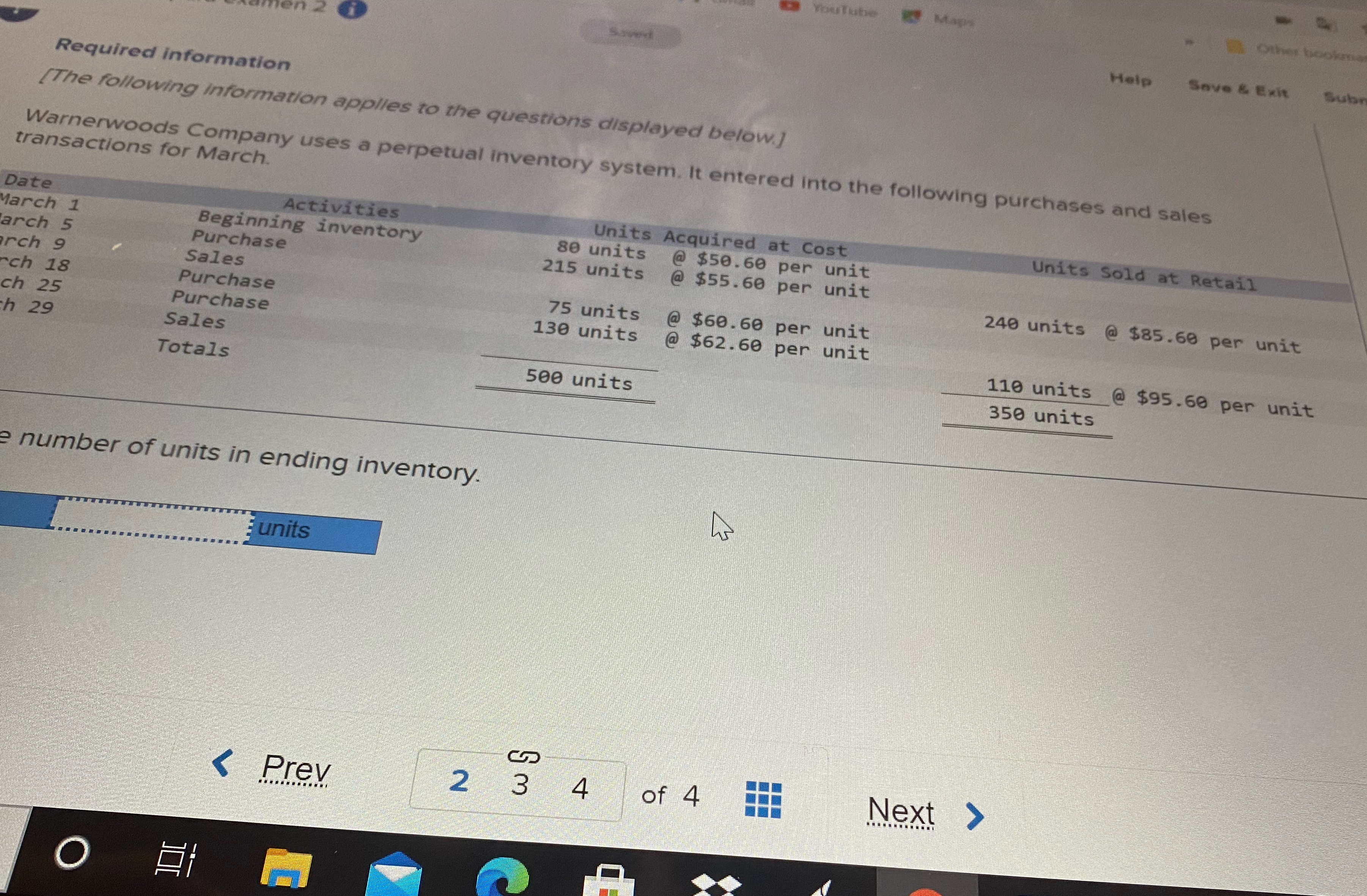They are asking; ending inventory ____ units? Youtube 8 Maps Other