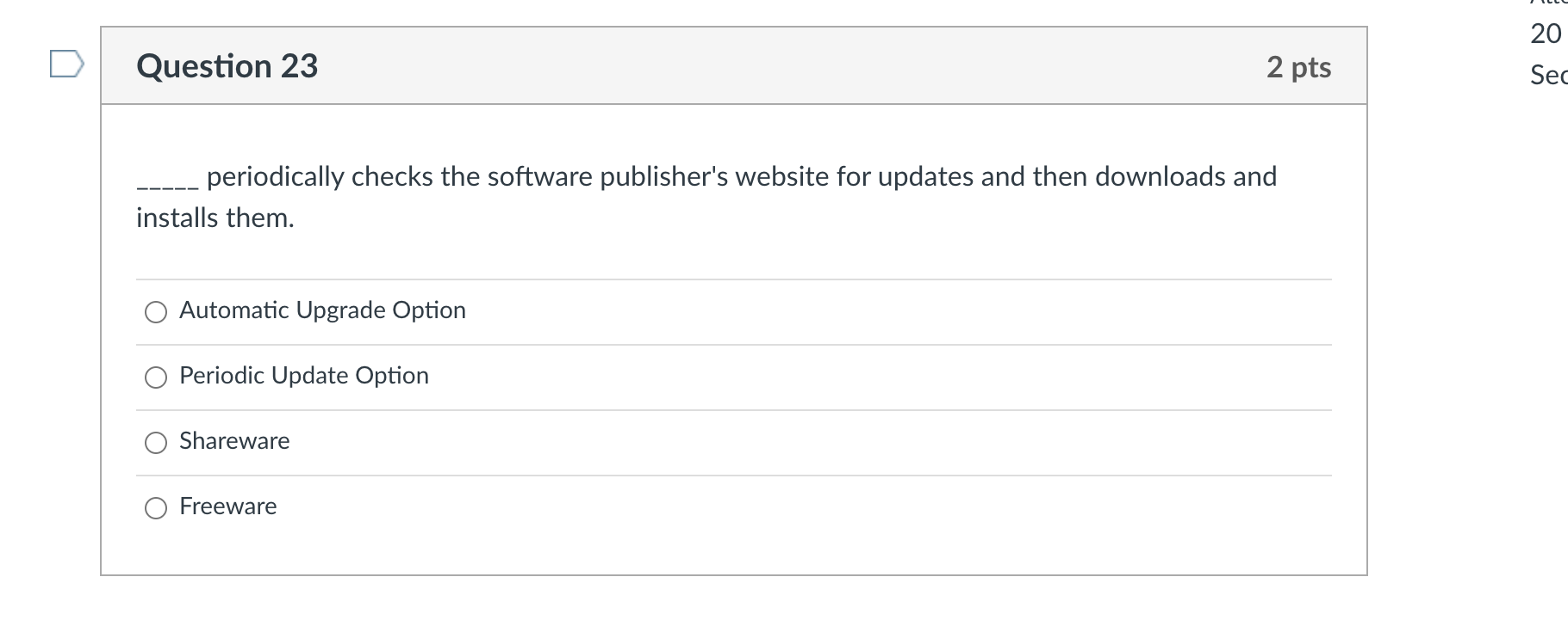 0 Storage Device O Microprocessor D Question 26 2 pts Data is