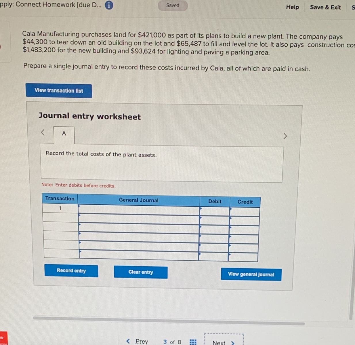  pply: Connect Homework [due D... i Saved Help Save & Exit