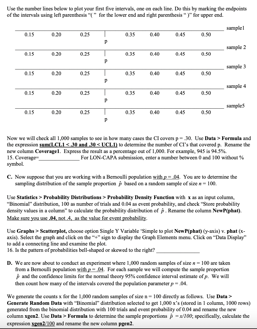 intervals (CIs) for the population proportion p. This material is Sections 9.4