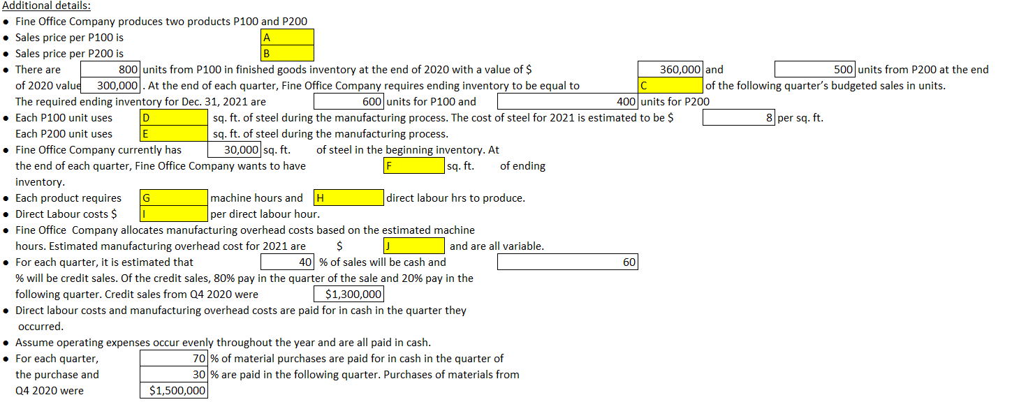 Office Company Fine Ofce Company makes office furniture for offices. They are