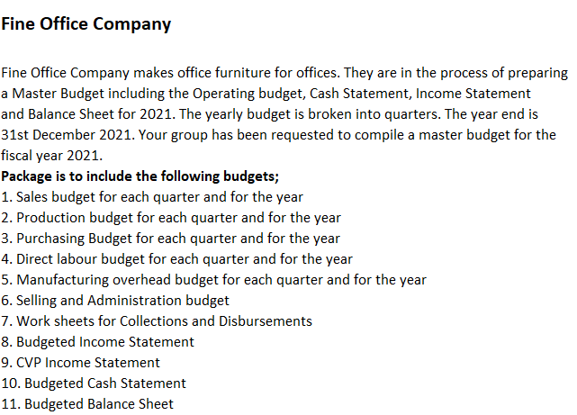 At the end of each quarter, Fine Ofce Company requires ending inventory