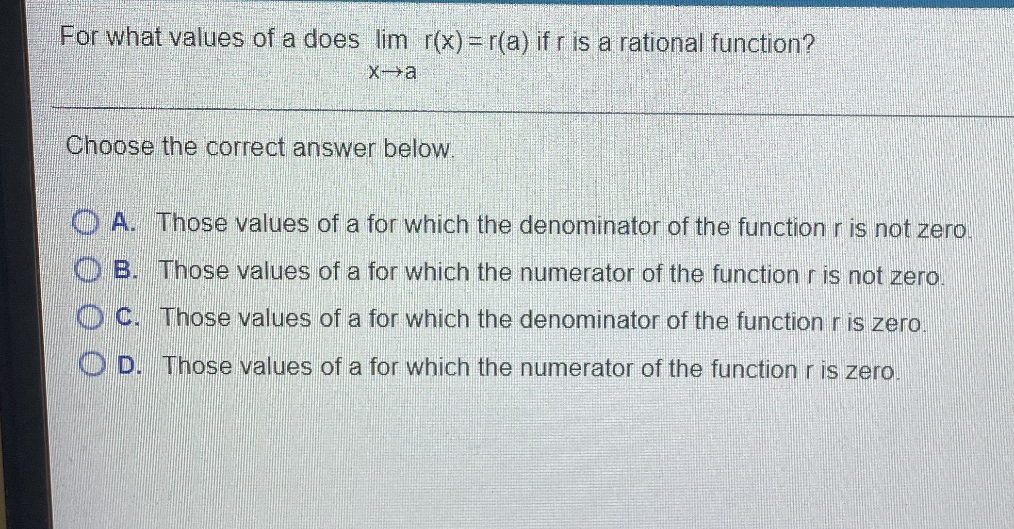 to justify the computation. X-3 lim [5f(x)] X->3 Choose the correct answer