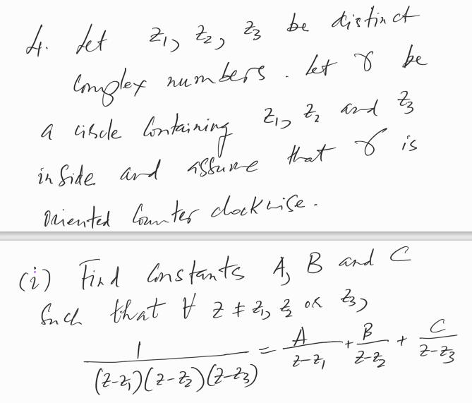 H. set 23 be distinct Complex numbers let I be a