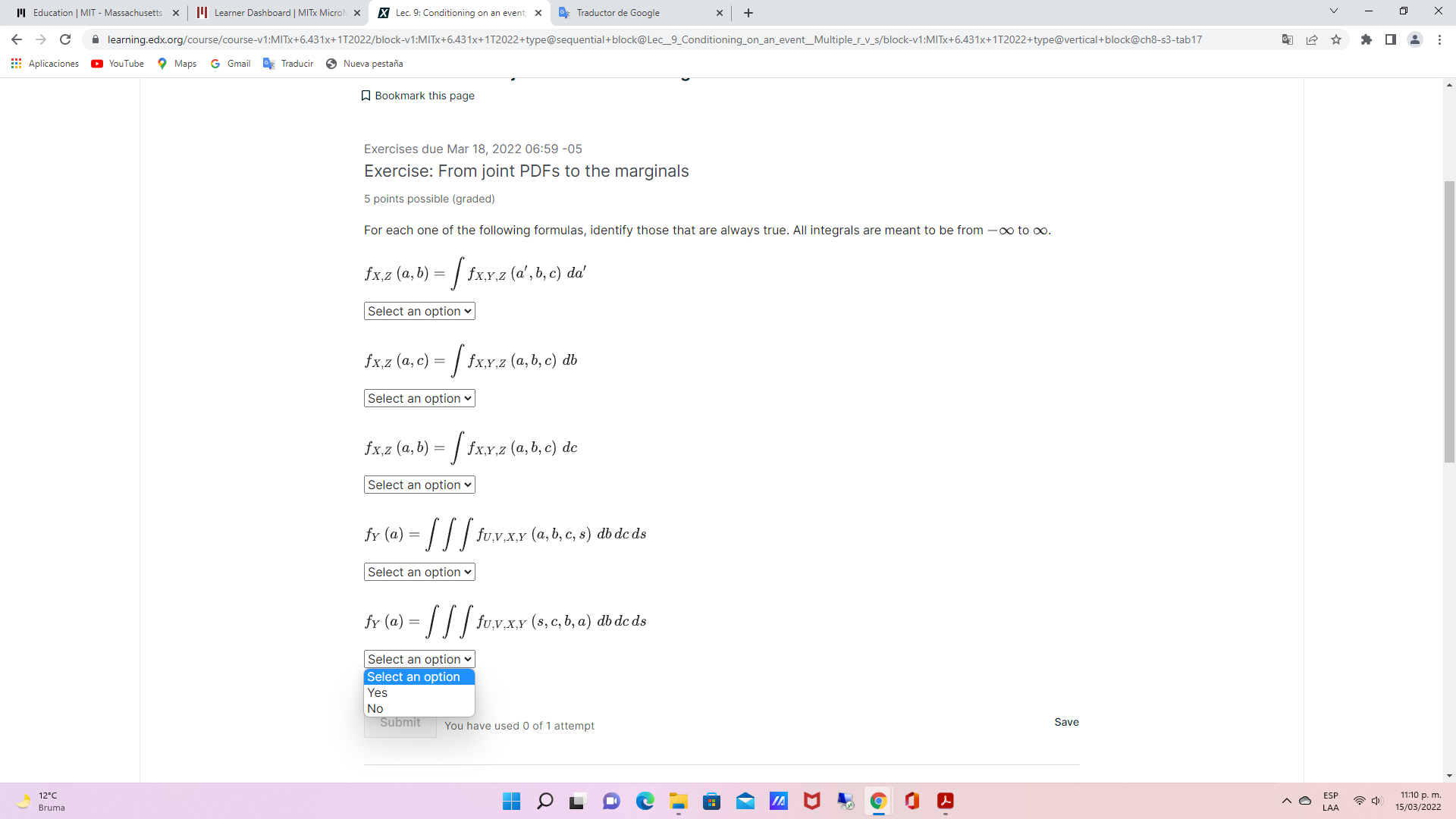 | MITx Microl. x X Lec. 9: Conditioning on an event; x
