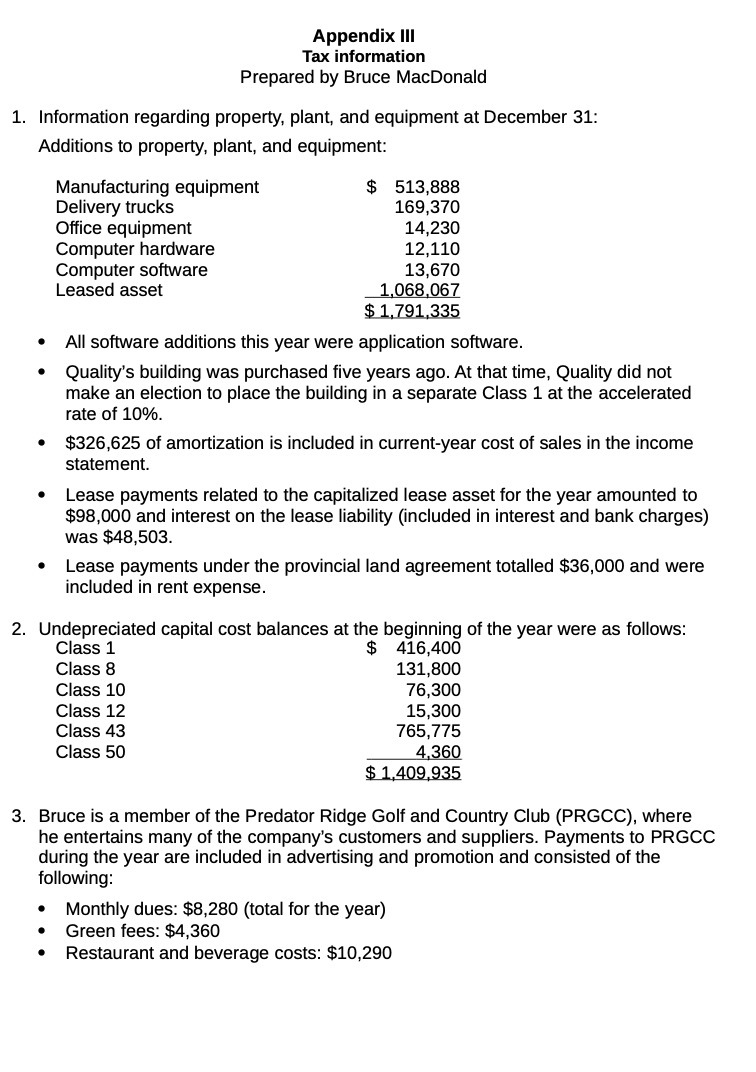 Appendix III Tax information Prepared by 3n.Ice MacDonald 1. Information regarding