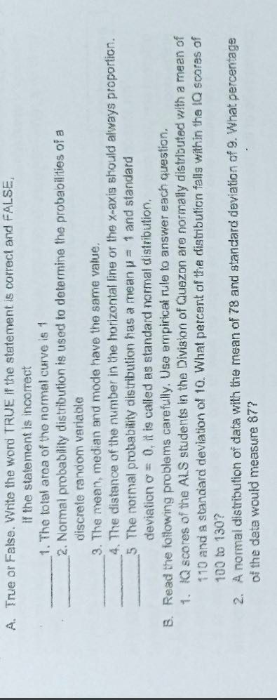 the statement is correct and FALSE, if the statement is incorrect 1.