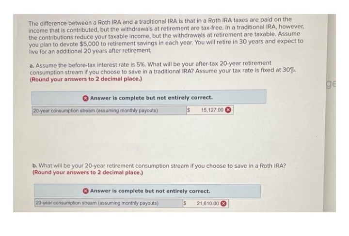 The difference between a Roth IRA and a traditional IRA is