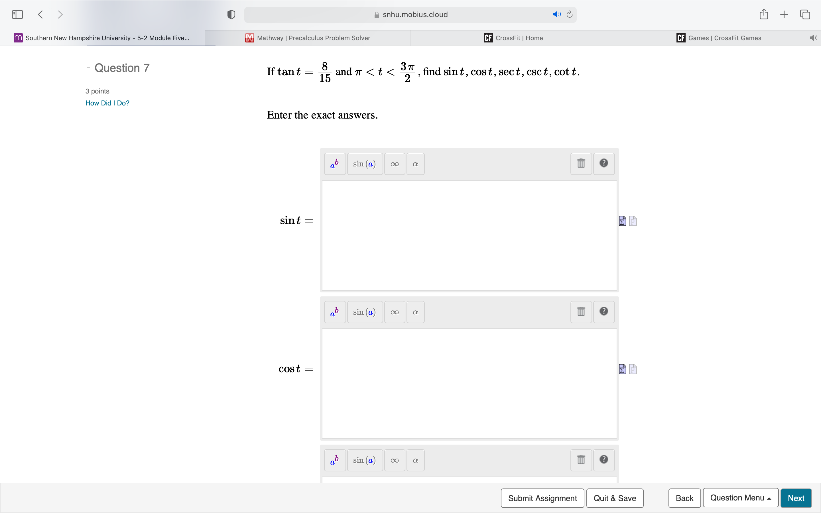  I need help factoring this: snhu.mobius.cloud () C + m Southern