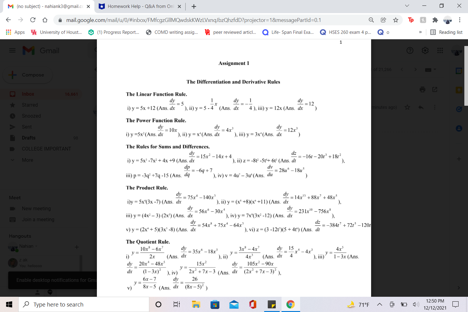 M (no subject) - nahiank3@gmail.cc x * Homework Help - Q&A