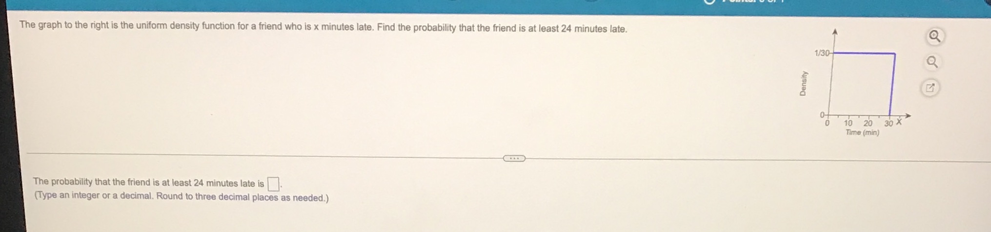 a friend who is x minutes late. Find the probability that the