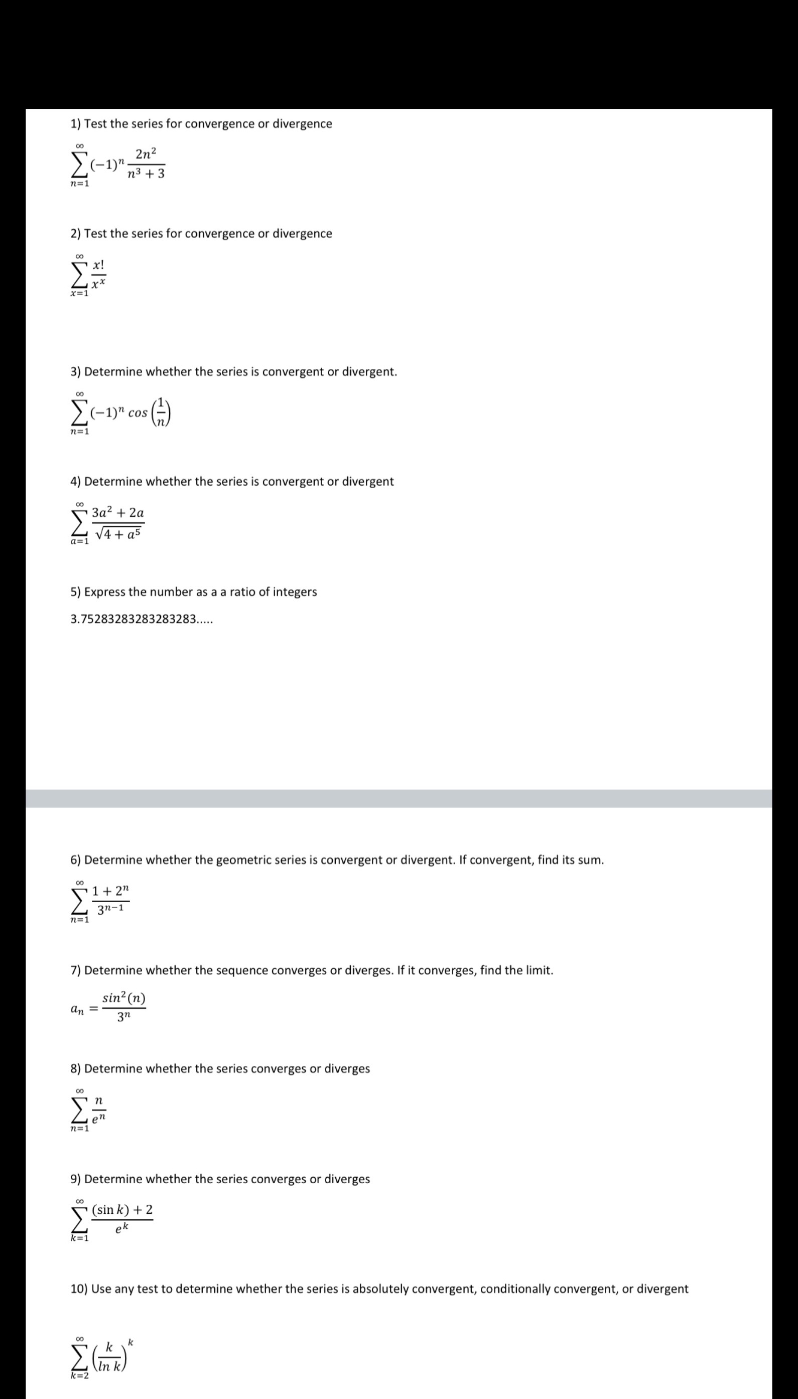 Maths 191, please make sure you show all the steps and