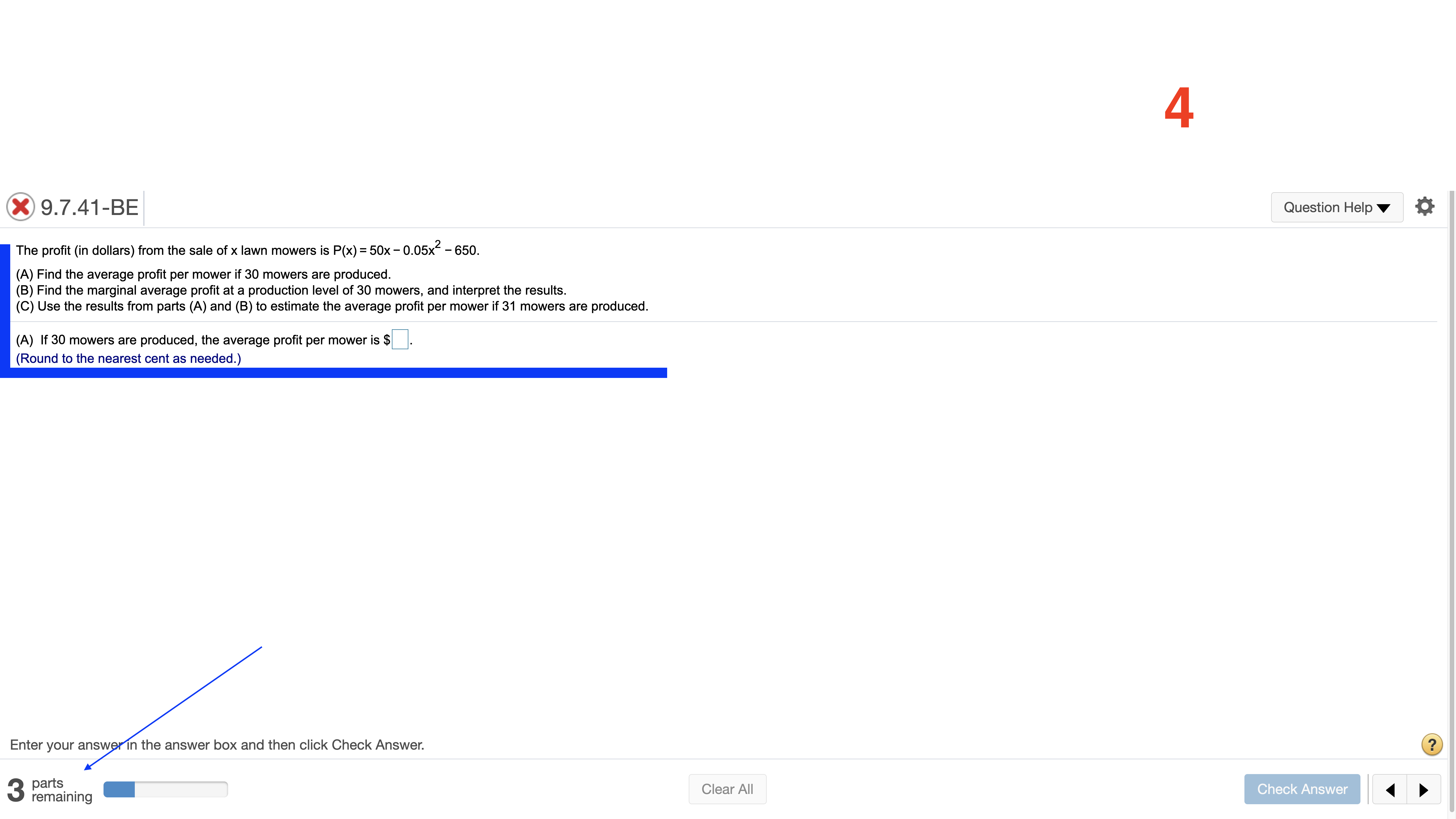 Help Use the four-step process to find f'(x) and then find f'(4),