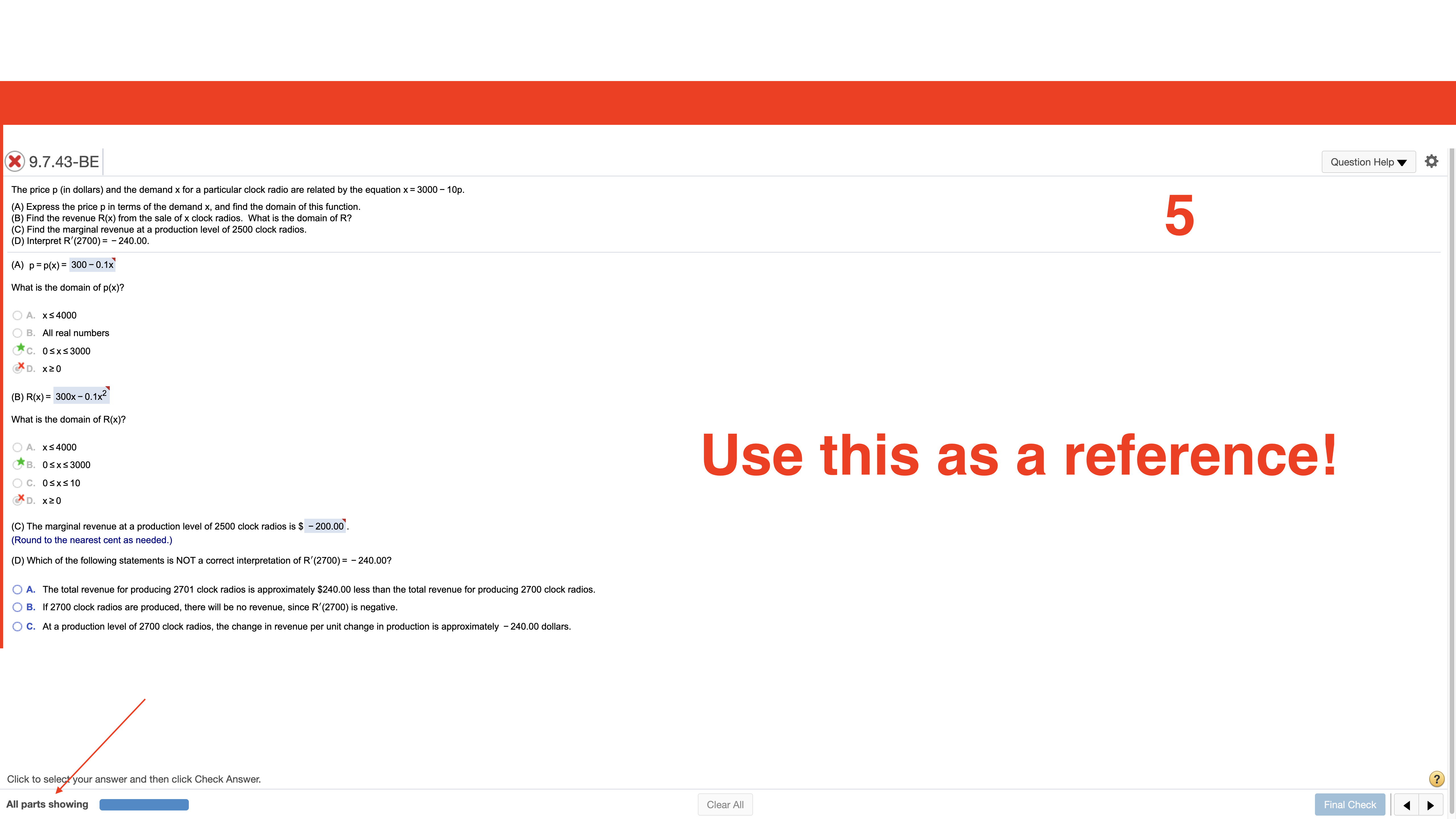 f'(6), and f'(8). f ( x ) = 141x +7 f' (