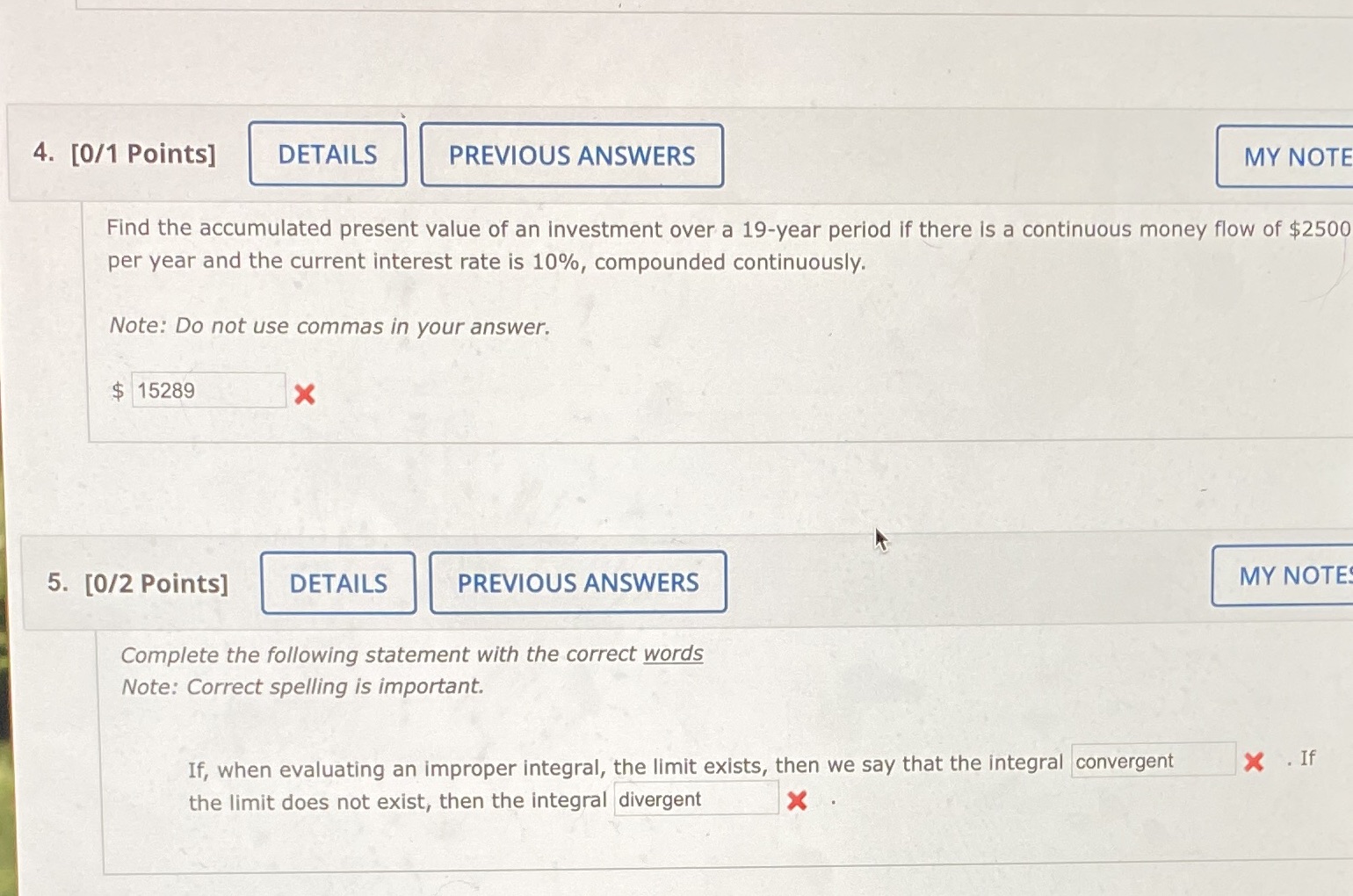 ANSWERS MY NOTE Find the accumulated present value of an investment over