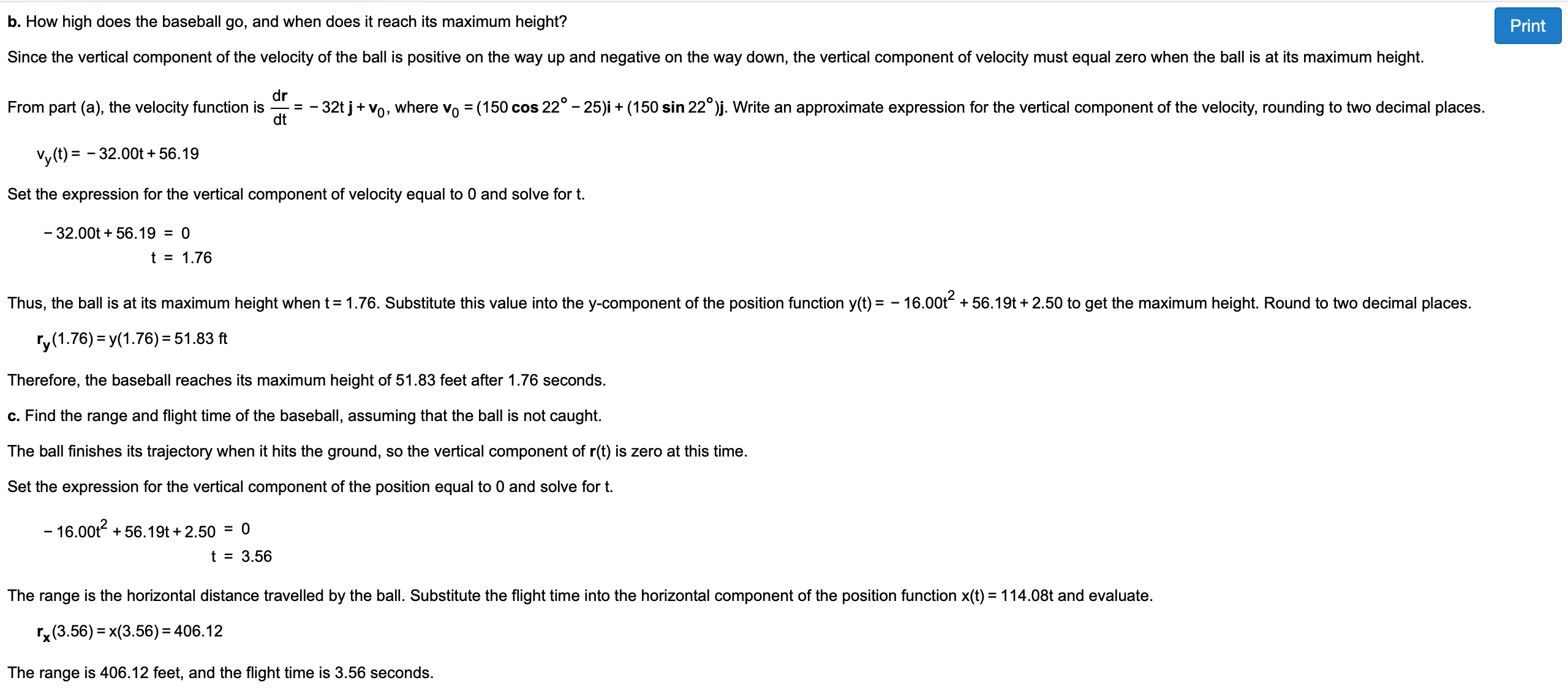 At the instant the ball is hit, an instantaneous gust of wind