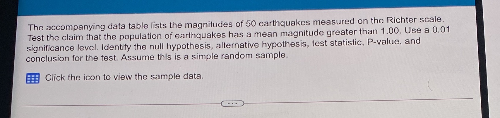 Solving to identify the test statistic T this is homework and