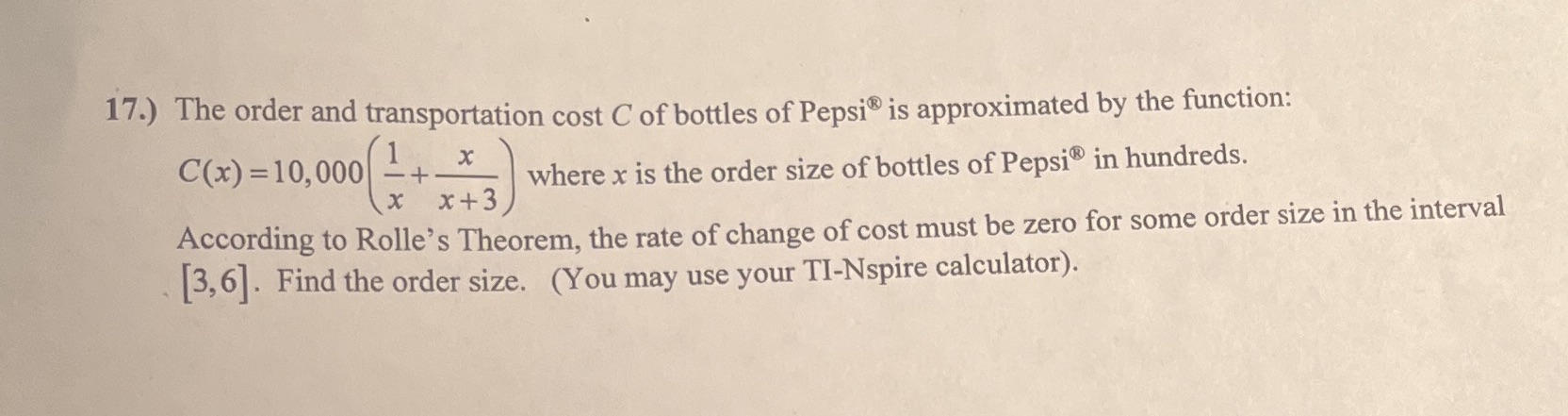 Can you answer this question. Please show work thanks. 17.) The
