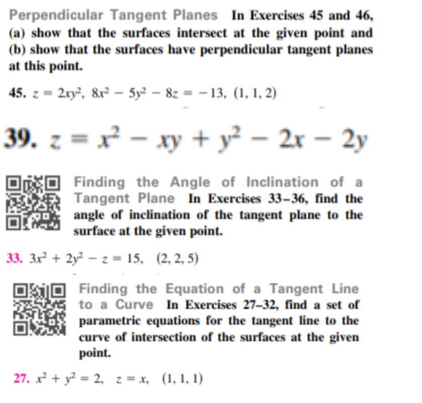  27, 33, 39, 45 (Use CalcPlot3D for problems 27, 33, 39,and