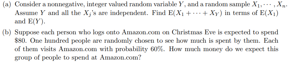random sample X1, - - - , X ,1. Assume Y and