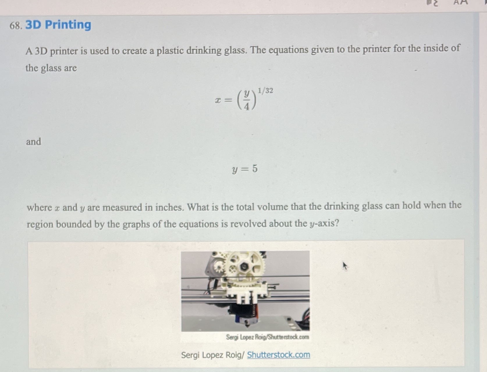 Can someone please solve this problem with explanation 68. 3D Printing