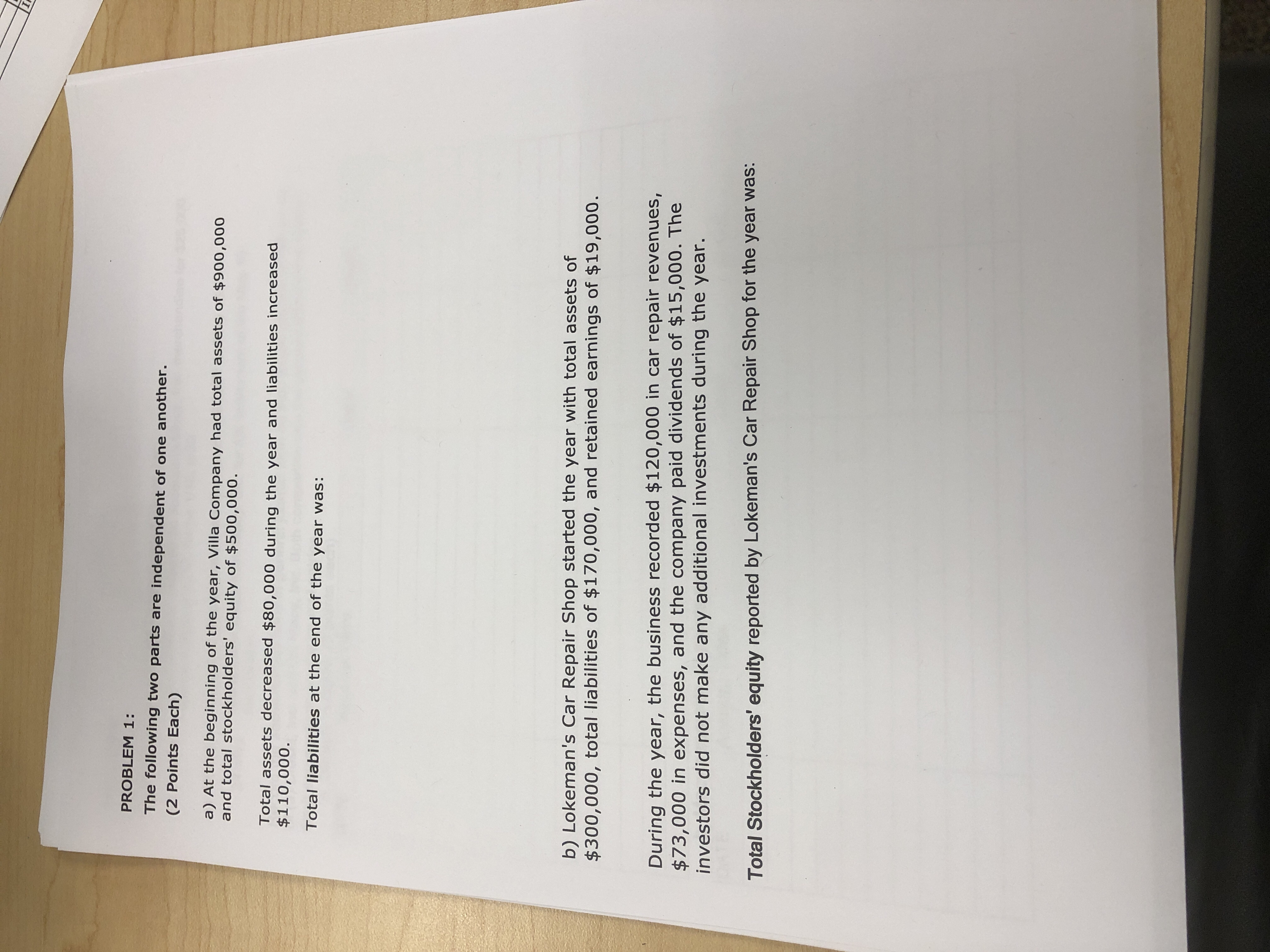 Please take a look at the document for the question PROBLEM