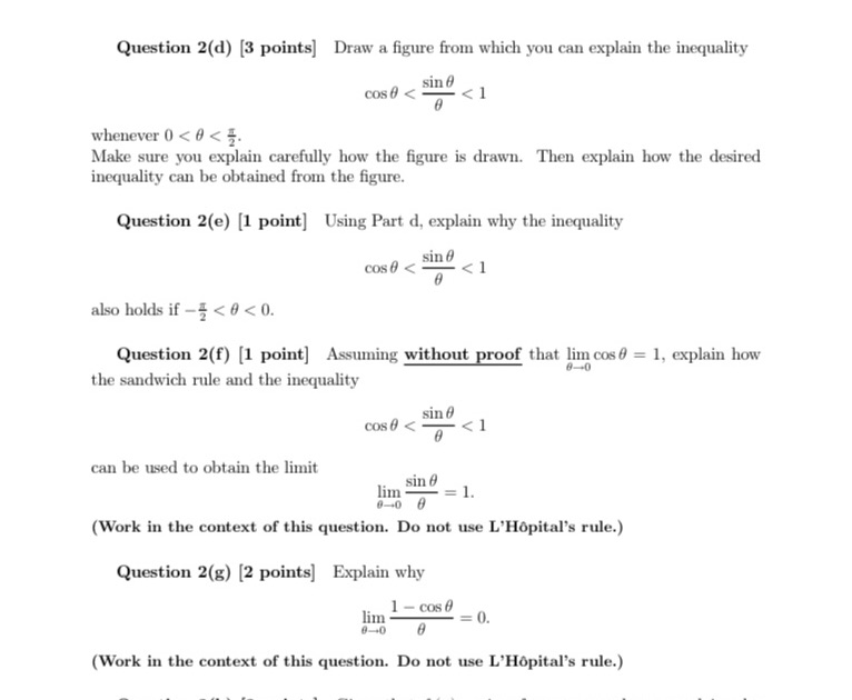 figure from which you can explain the inequality sin O coso <