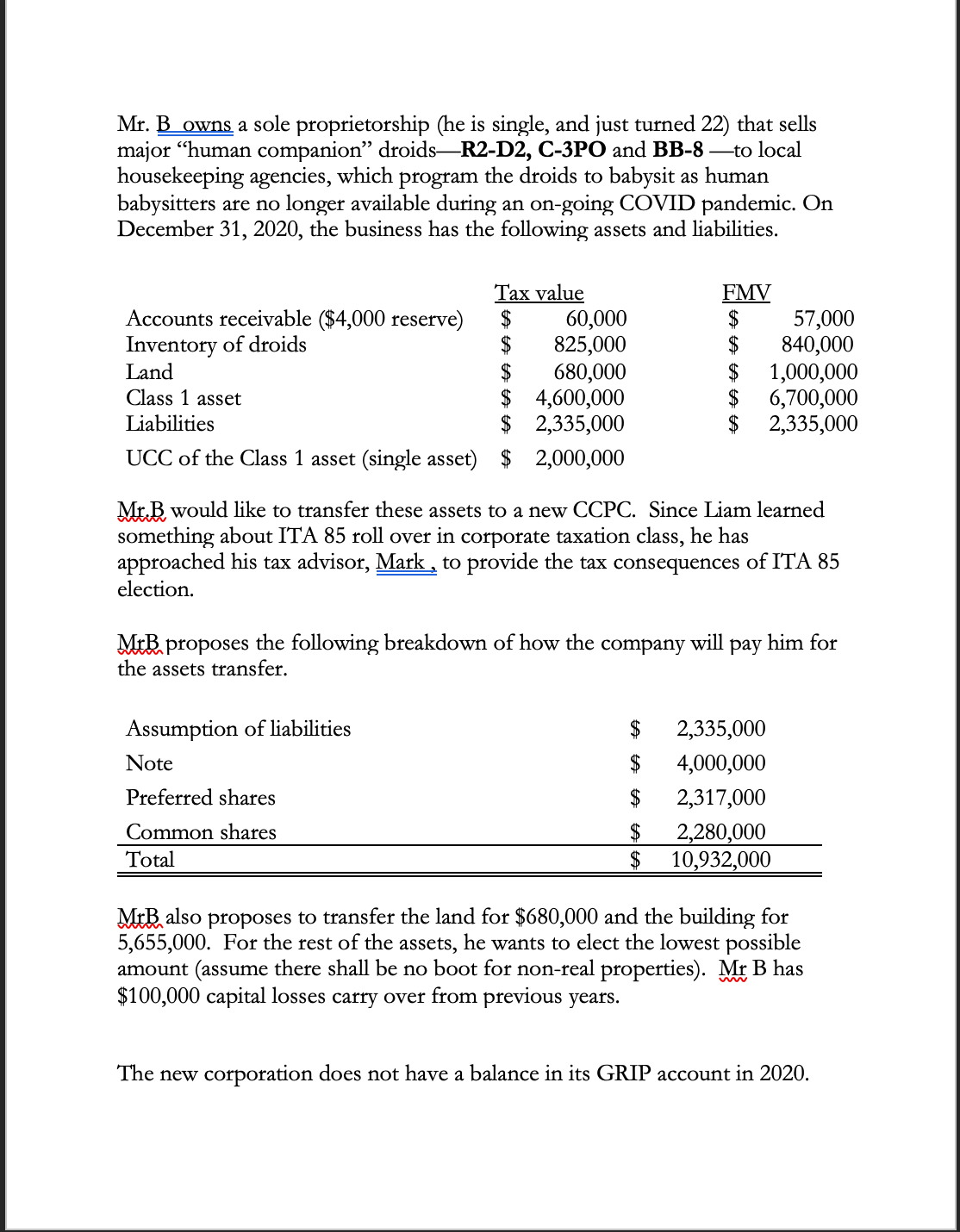 sells major "human companion" droids-R2-D2, C-3PO and BB-8 -to local housekeeping agencies,