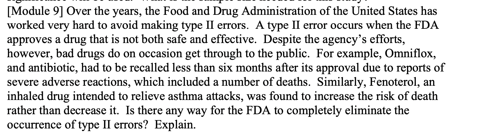 _'_ '___" """J [Module 9] Over the years, the Food and Drug
