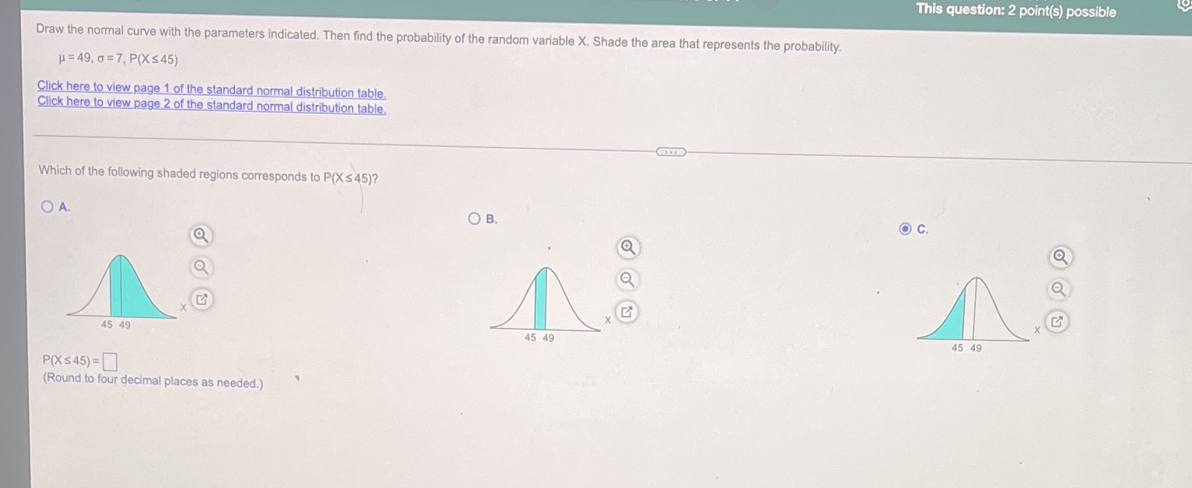 parameters indicated. Then find the probability of the random variable X. Shade