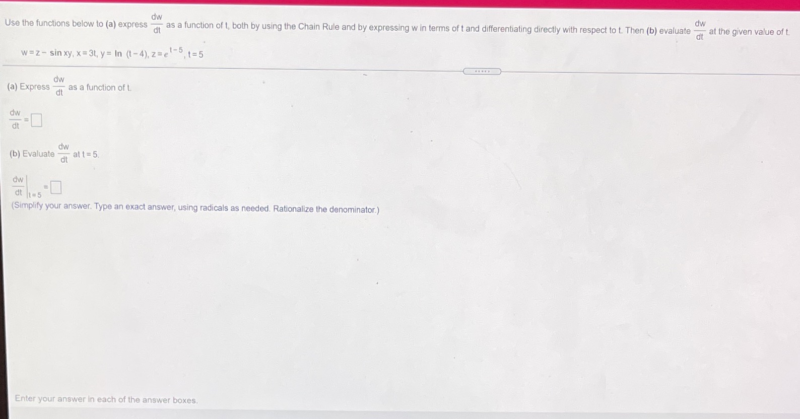dw Use the functions below to (a) express - as a