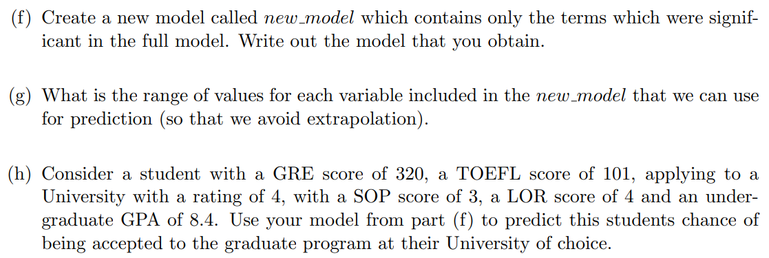 of 5) UGPA (Undegraduate Grade Point Average, score out of 10) Chance