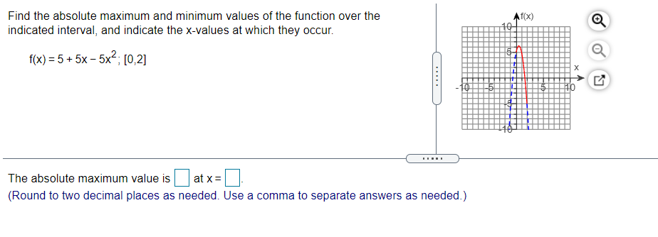 Extreme Value Theorem to find the following. Find the absolute maximum value
