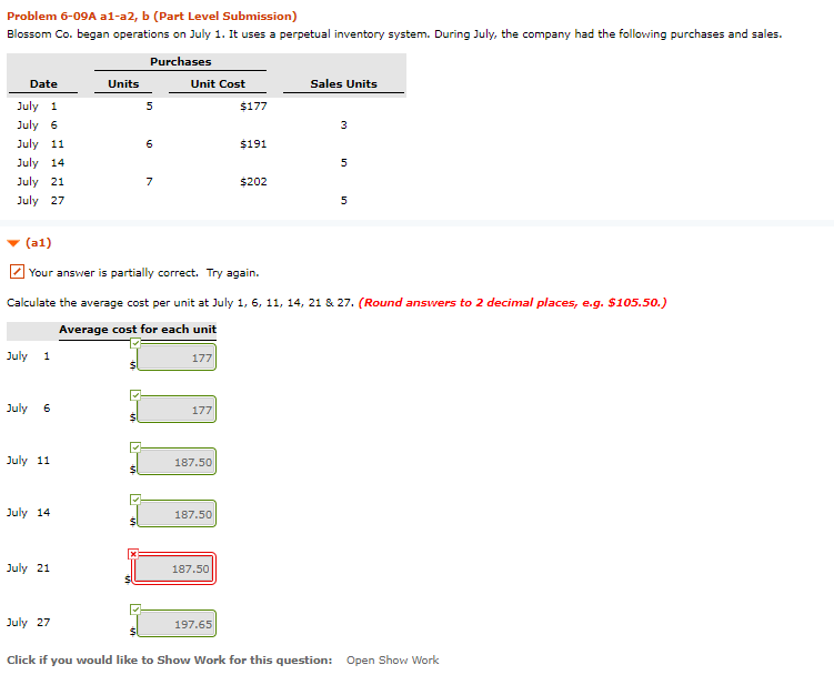  Help with fifo moving avg and lifo Problem 6-09A a1-a2, b