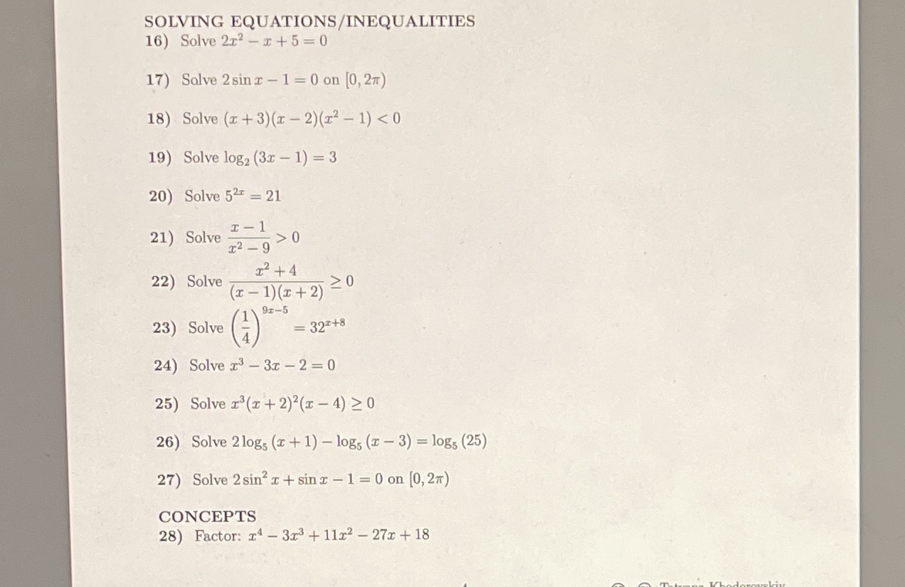  Please show work SOLVING EQUATIONS/INEQUALITIES 16) Solve 212 - r +