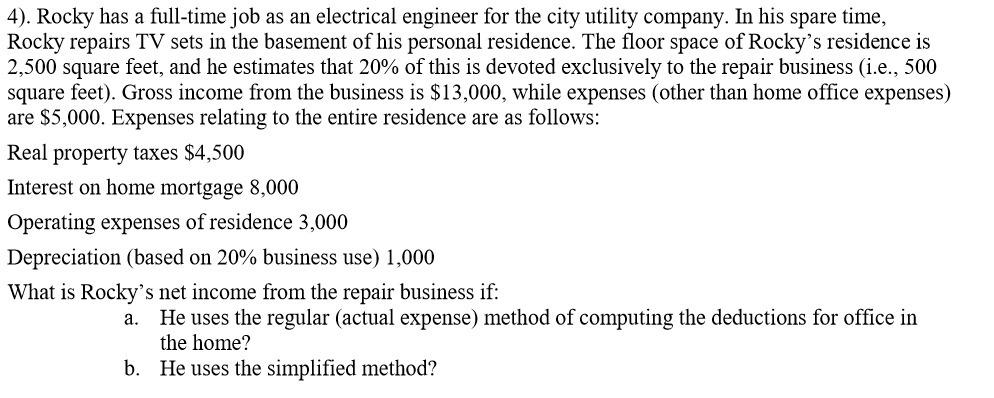  4). Rocky has a full-time job as an electrical engineer for