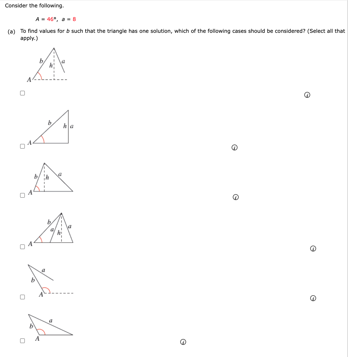 a a hi a b 0(b) To find values for b such