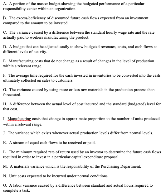 Choose... + Standard costs Choose... + Fixed manufacturing costs E Materials quantity