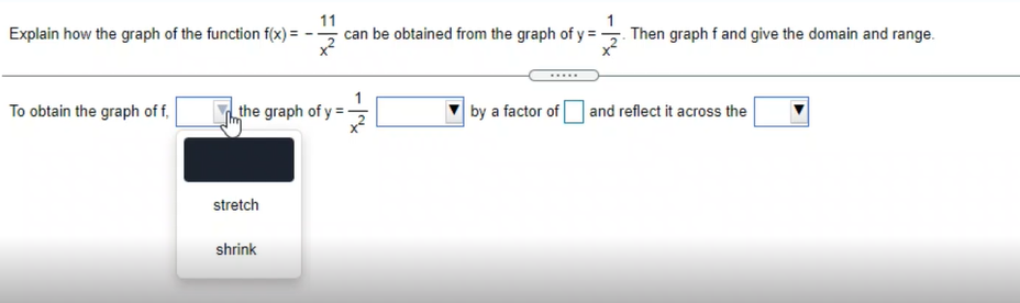  11 Explain how the graph of the function f(x) = -