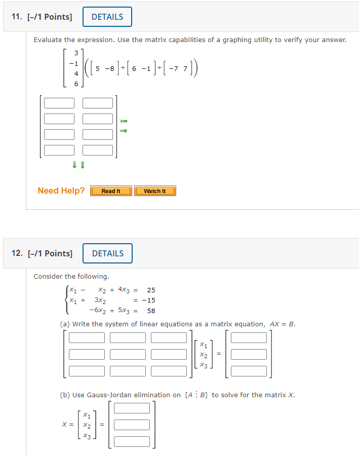 I get some assistance? 7. [0/1 Points] DETAILS PREVIOUS ANSWERS Solve for