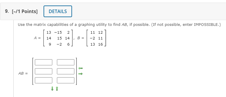 X in the equation, where A = -4 1 2 - 5