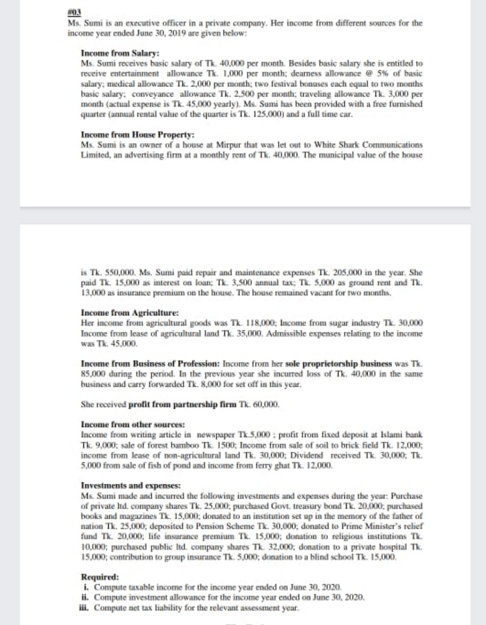 pls try to solve asap. within 30 mins Ms. Sumi is