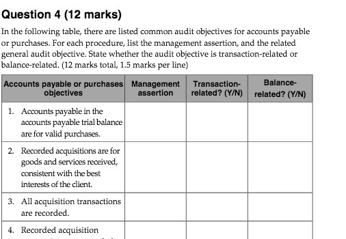 Question 4 ( 12 marks ) In the following table, there